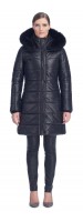 Milly Black Leather Puffy Coat